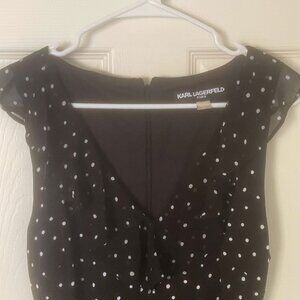 Beautiful Karl Lagerfeld Polka Dot Ruffled Dress Size 8